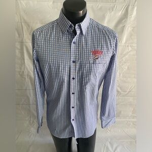 Oklahoma City Thunder / Antigua Shirt Men’s Small Blue Plaid Long Sleeve MINT!!